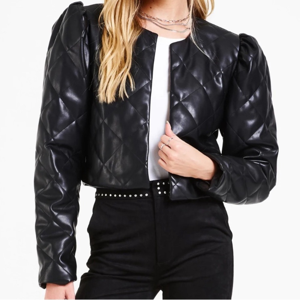 Cropped Leather Jacket